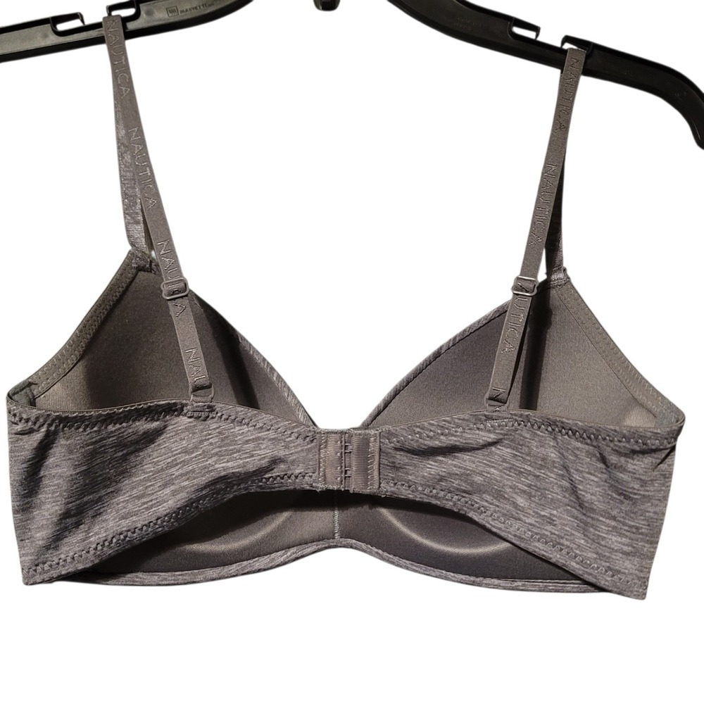 Nautica Intimates Bra Womens 34B Gray Wireless Padded Bralette Adjustable Straps - Picture 2 of 4